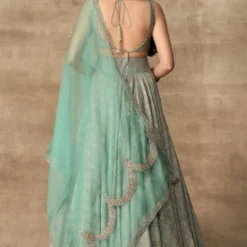 Ridhi Mehra Feroja Turquoise Paisley Printed Lehenga Set 7 Ridhi Mehra Feroja Turquoise Paisley Printed Lehenga Set -Cheap Drapvera Store rmwd 24 4