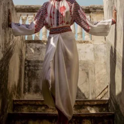 Rajdeep Ranawat Draped Satin Skirt With Embellished Belt 7 Rajdeep Ranawat Draped Satin Skirt With Embellished Belt -Cheap Drapvera Store rr20777 4