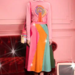 Siddhartha Bansal Multicoloured Panel Midi Skirt