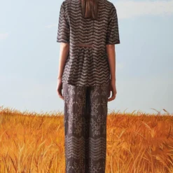 Ikai Chanderi Silk Top With Leather Details -Cheap Drapvera Store sh css 2102 4