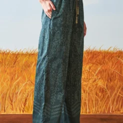 Ikai Teal Shibori Drawstring Pants -Cheap Drapvera Store sh pnt 2134bl 3