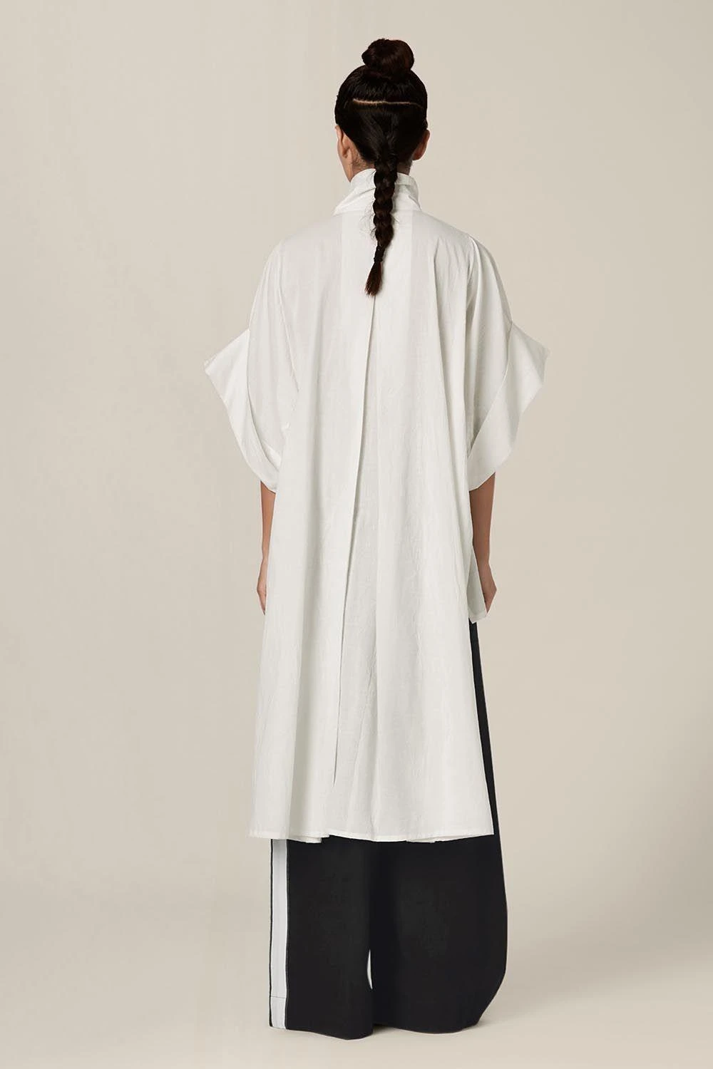 Chola High Low Shirt With Dropped Sleeves & High Collar 3 Chola High Low Shirt With Dropped Sleeves & High Collar - Image 3