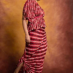 Saaksha & Kinni Red Checkered Kaftan Style Top -Cheap Drapvera Store sk 229sk8 3