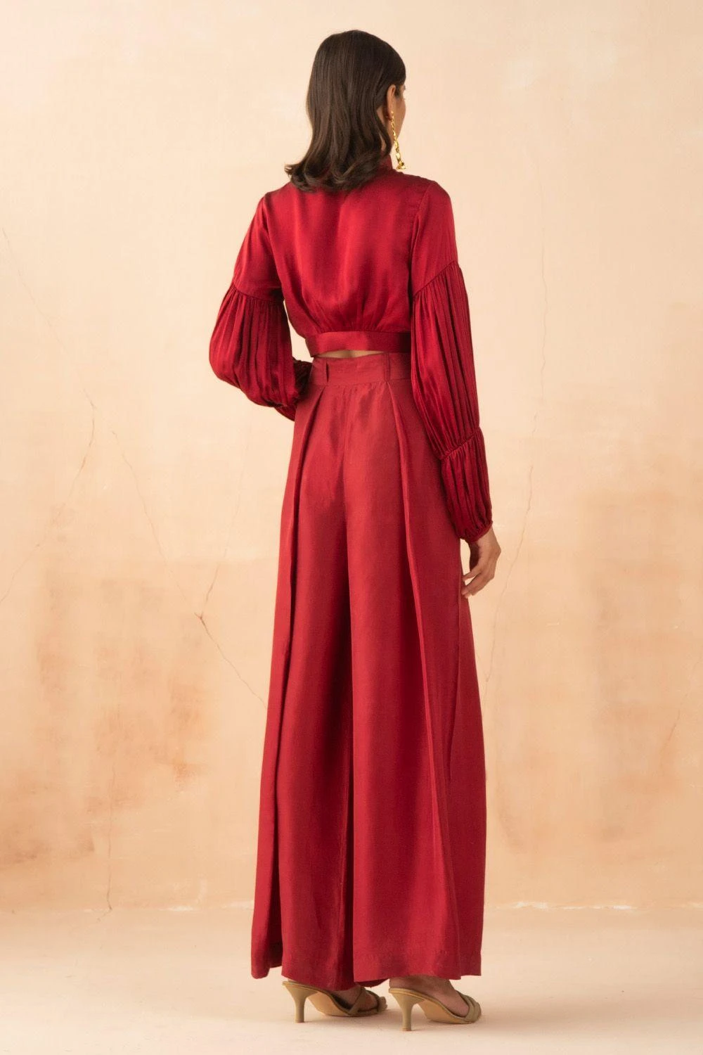 APZ Cranberry Silk Pants 3 APZ Cranberry Silk Pants - Image 3