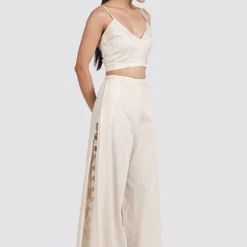 Ikai Cutwork Pleated Pants -Cheap Drapvera Store spp732 2