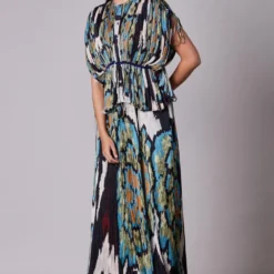 Saaksha & Kinni Ikat Printed Micro Pleated Skirt