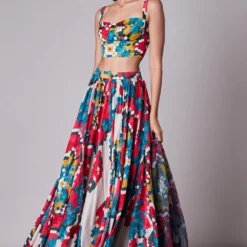 Saaksha & Kinni Ikat Print Chanderi Lehenga