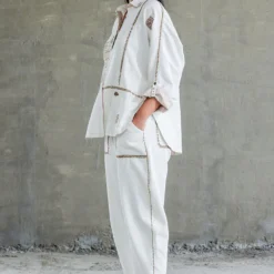 Sunira Designs White Hand Spun Cotton Shirt 6 Sunira Designs White Hand Spun Cotton Shirt -Cheap Drapvera Store sun0603 3