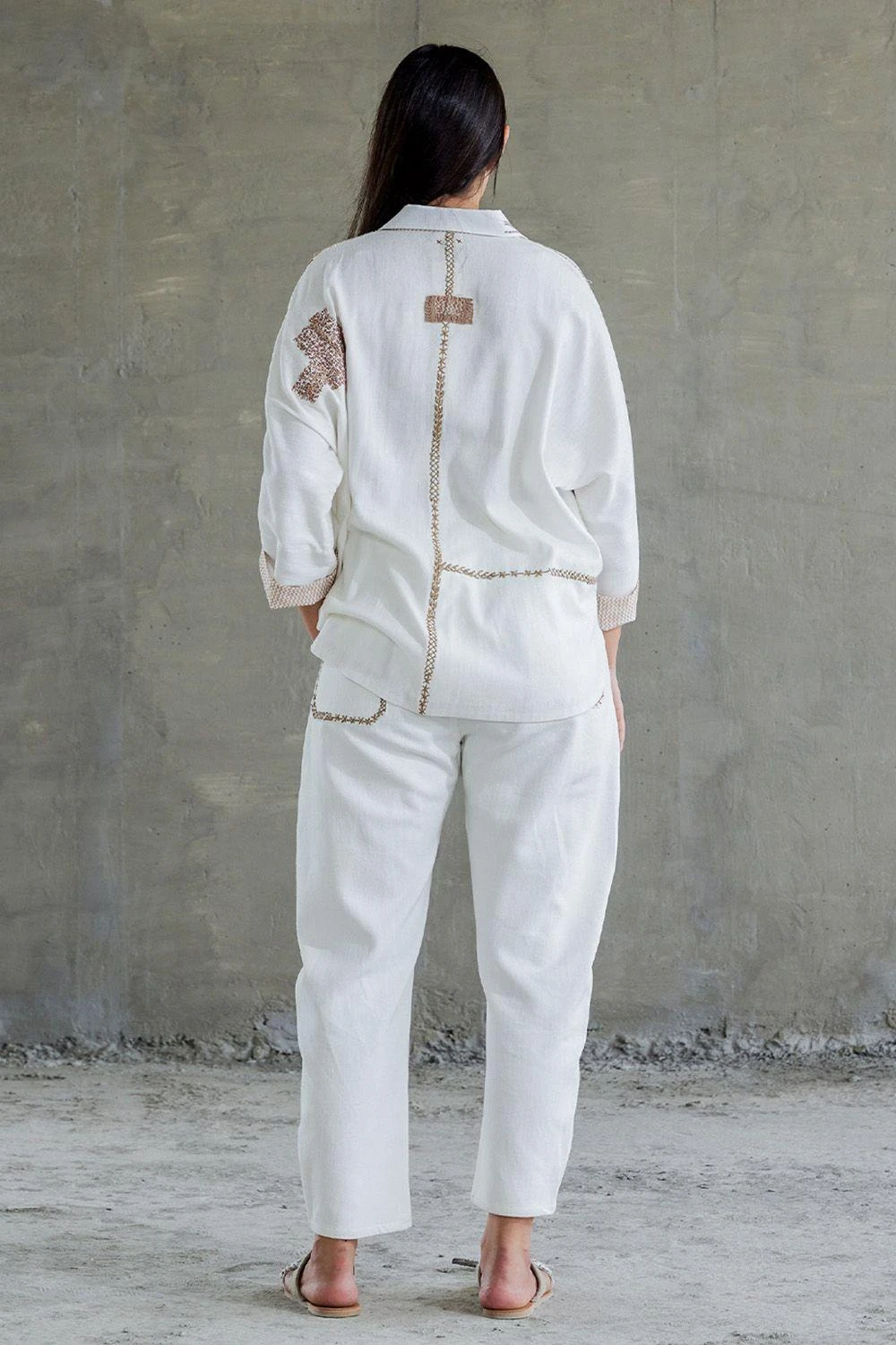 Sunira Designs White Hand Spun Cotton Shirt 4 Sunira Designs White Hand Spun Cotton Shirt - Image 4