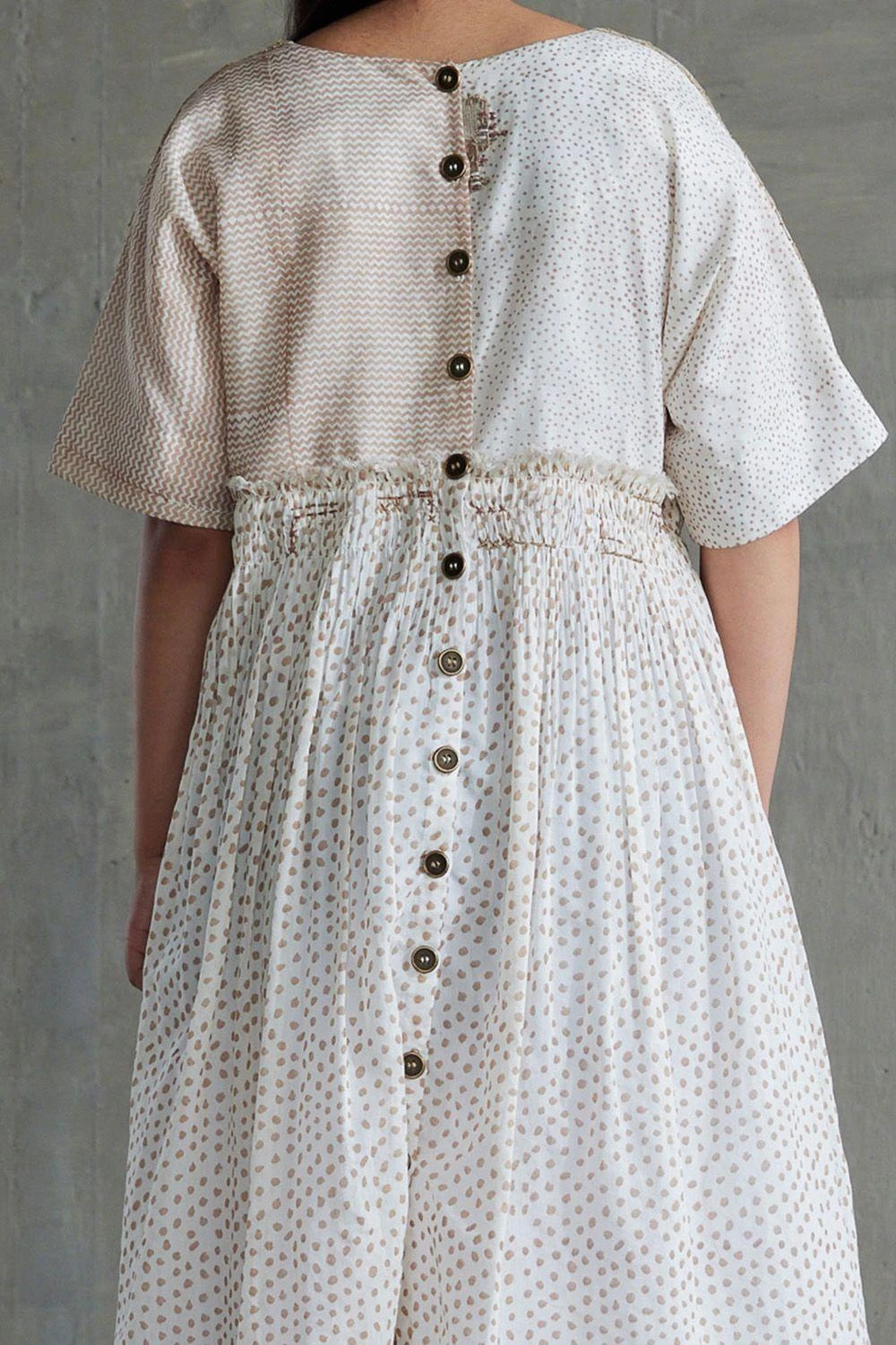 Sunira Designs Tan Brown Hand Spun Chanderi Dress 6 Sunira Designs Tan Brown Hand Spun Chanderi Dress - Image 6