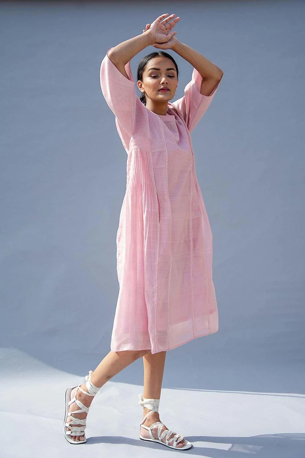 SWGT Pink Drop Sleeve Dress 2 SWGT Pink Drop Sleeve Dress - Image 2