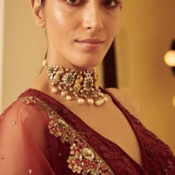 Varun Bahl Maroon Embellished Lehenga Set 9 Varun Bahl Maroon Embellished Lehenga Set -Cheap Drapvera Store vbcw2020tbl 04 4