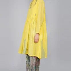 YAVI Yellow Cotton Jamdani Dress -Cheap Drapvera Store yc10d 70 2