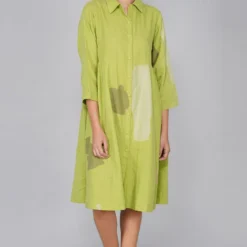 YAVI Lime Button Down Shirt Dress -Cheap Drapvera Store yc10d 73 2 1
