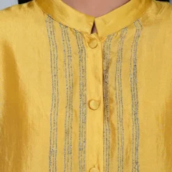 YAVI Yellow Silk Embroidered Dress -Cheap Drapvera Store yc4t 19l 3